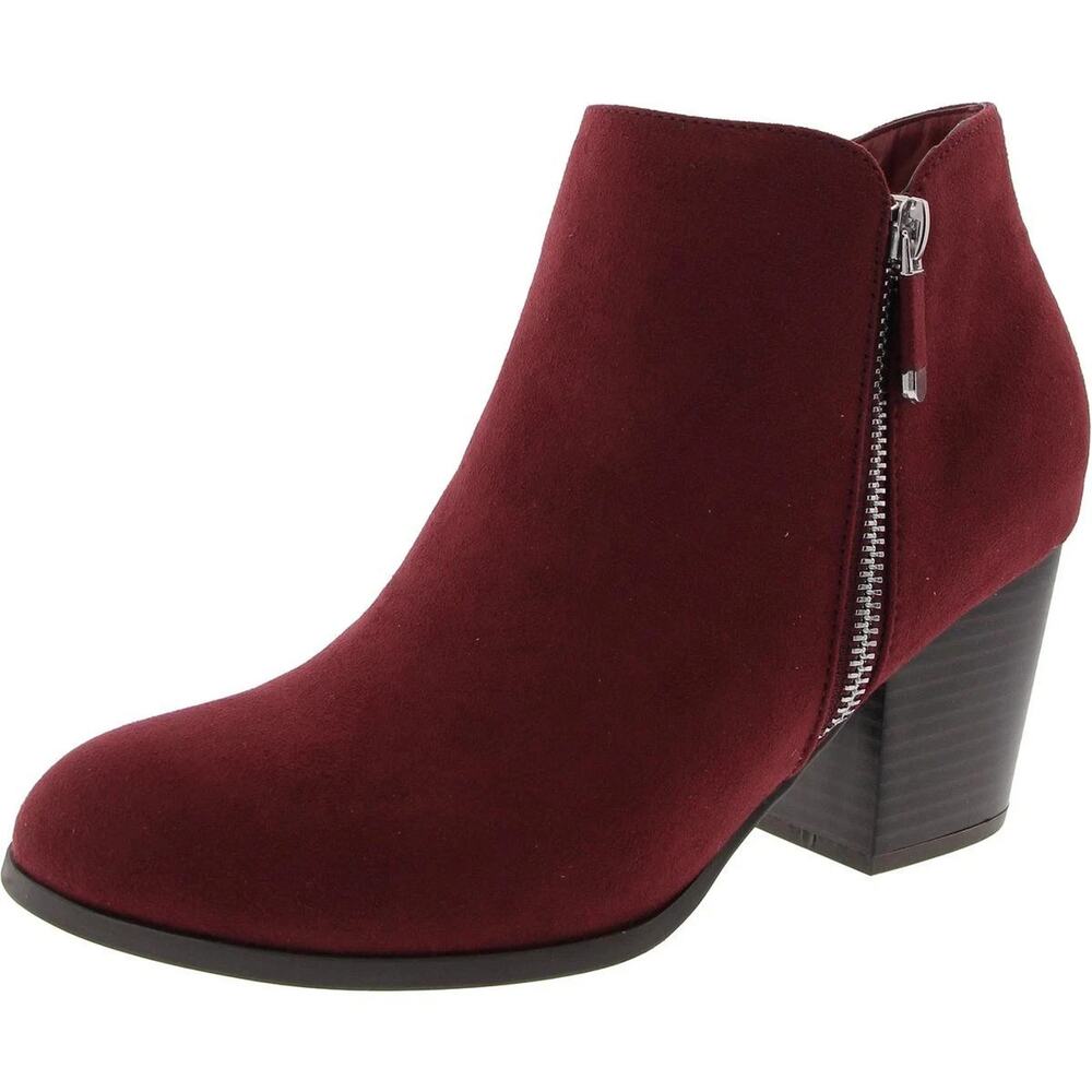 Style & Co. Womens Masrina Red Scarlet Booties Heels 9 M